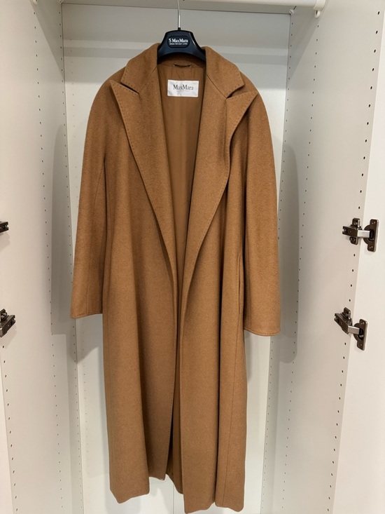 MaxMara Jackets & Blazers - MaxMara Camel Wool Longline Trench Coat